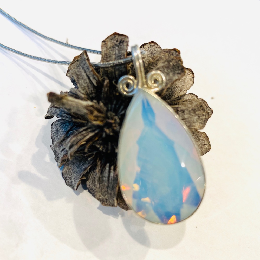 3/$80 925 Fire Opalite Pendant Necklace